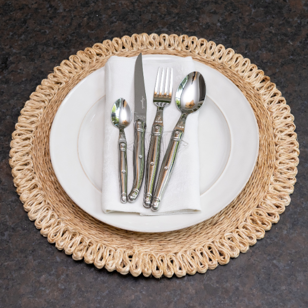 Jean Dubost 24 Pc Stainless Steel Everyday Flatware Set