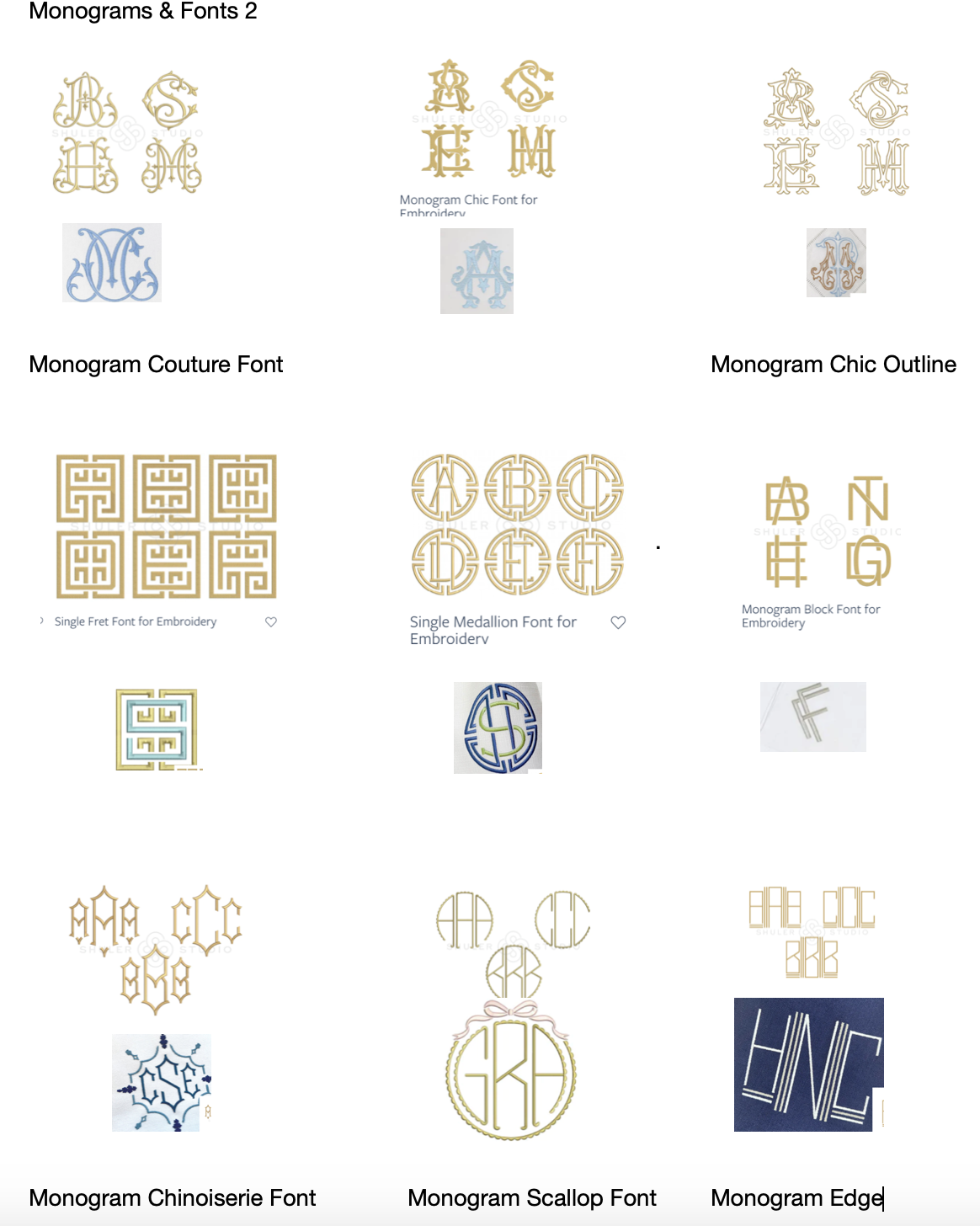 Z SS Monograms & Fonts CHART 2