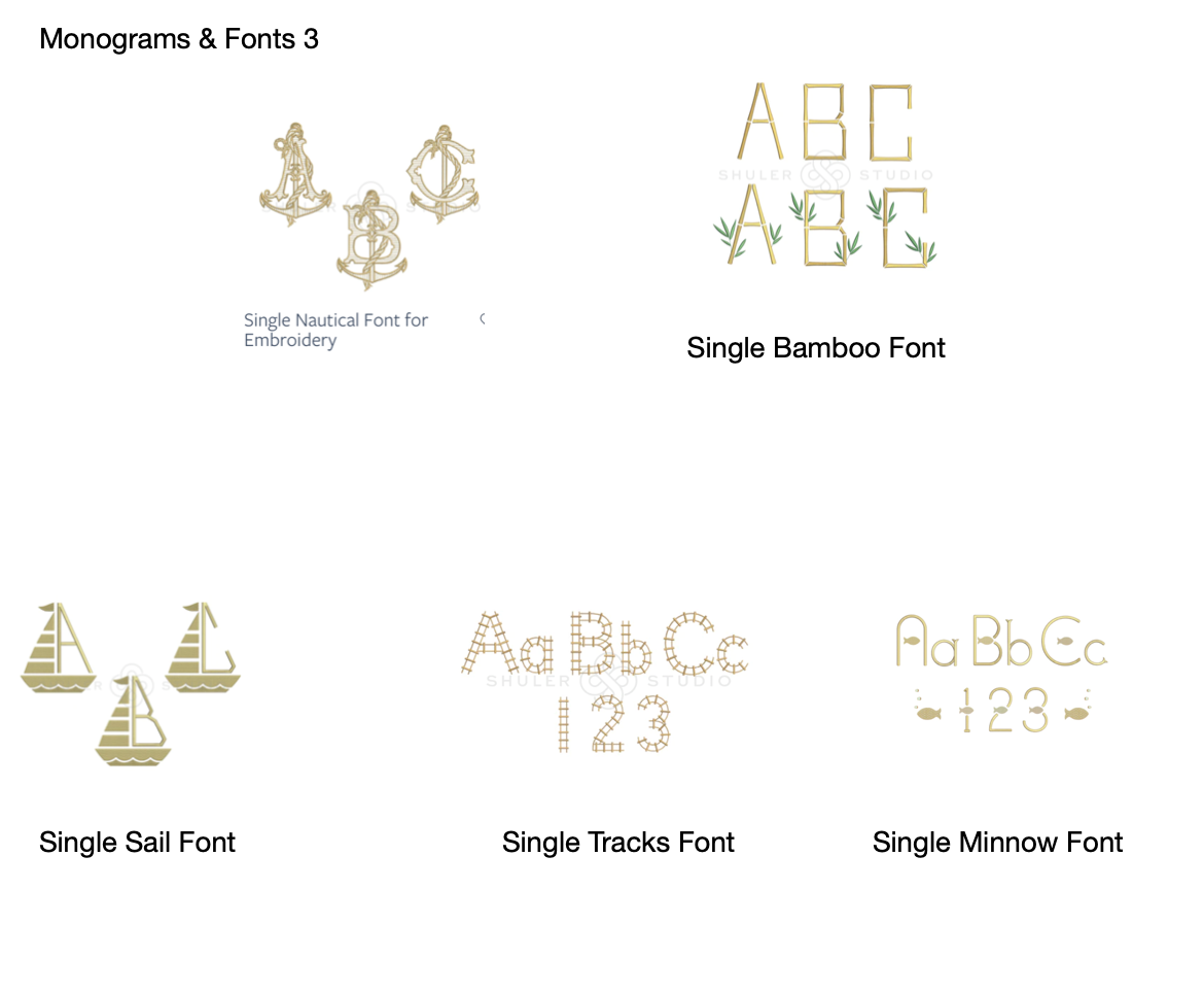 Z SS Monograms & Fonts CHART 3