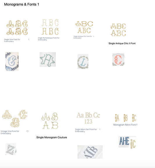 Z SS Monograms & Fonts CHART 1